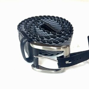 Walter Hagan Golf Belt Mens Small 30/32 Stretch Basketweave Gray Black Buckle